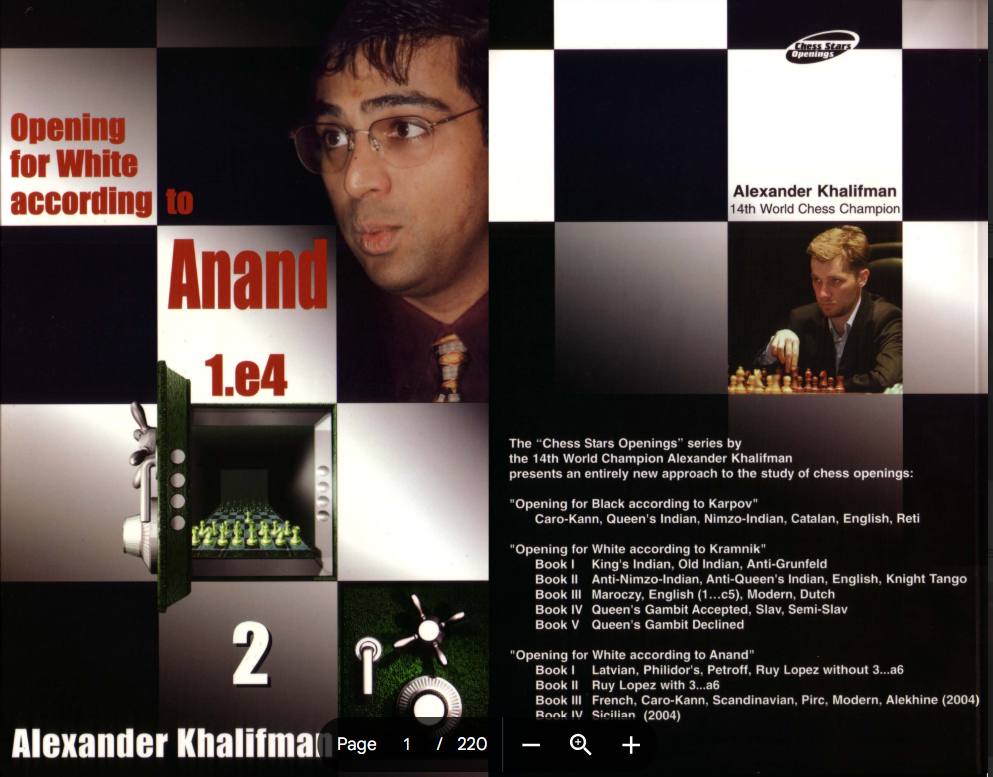 Opening for White According to Anand 1.e4 - Vol. 2 by Alexander Khalifman | Chess Strategy Guide by 14th World Champion | Deep Opening Repertoire for White
