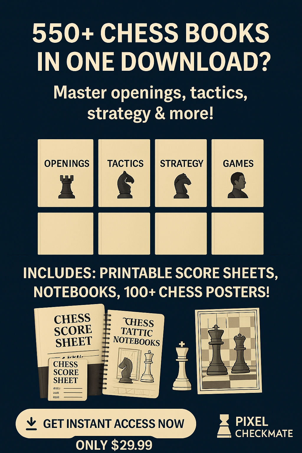 The Ultimate Chess Library – 500+ Digital Books, PDFs & Training Guides