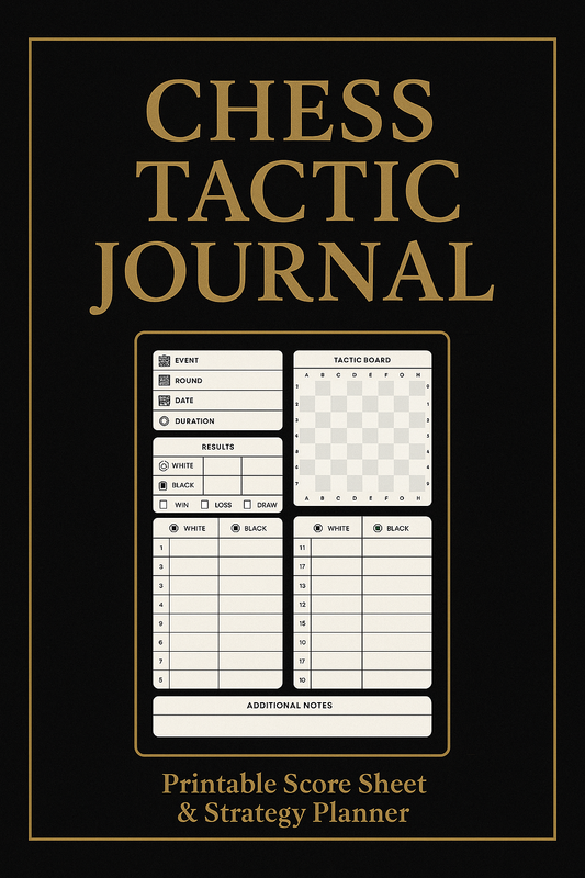 Chess Tactic Journal – Printable Score Sheet & Strategy Planner